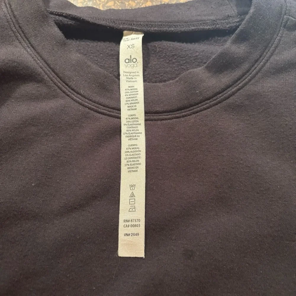 ALO YOGA VERSE LONG SLEEVE TOP Black XS